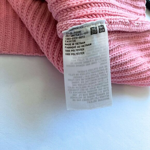 UNIQLO BUBBLEGUM PINK CREWNECK BULKY KNIT SWEATER - M - Picture 7 of 7